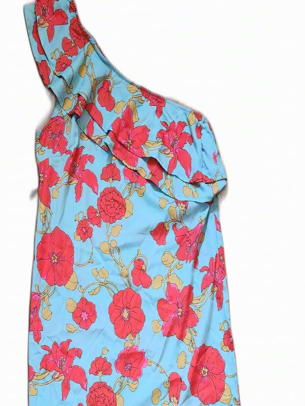 Billabong Vintage Bohemian One Shoulder Mini Dress - Size L (runs small)